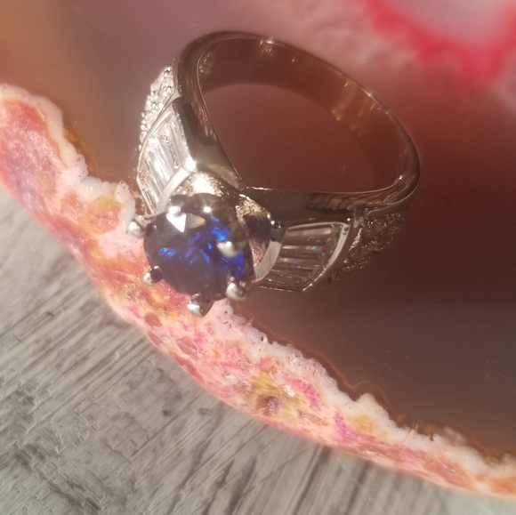 🖤4 for $25 Bundle Sale Sapphire CZ Size 6 Silverstone Ring - Picture 2 of 8
